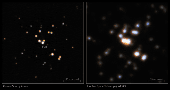 Comparison between the Zorro and Hubble Image