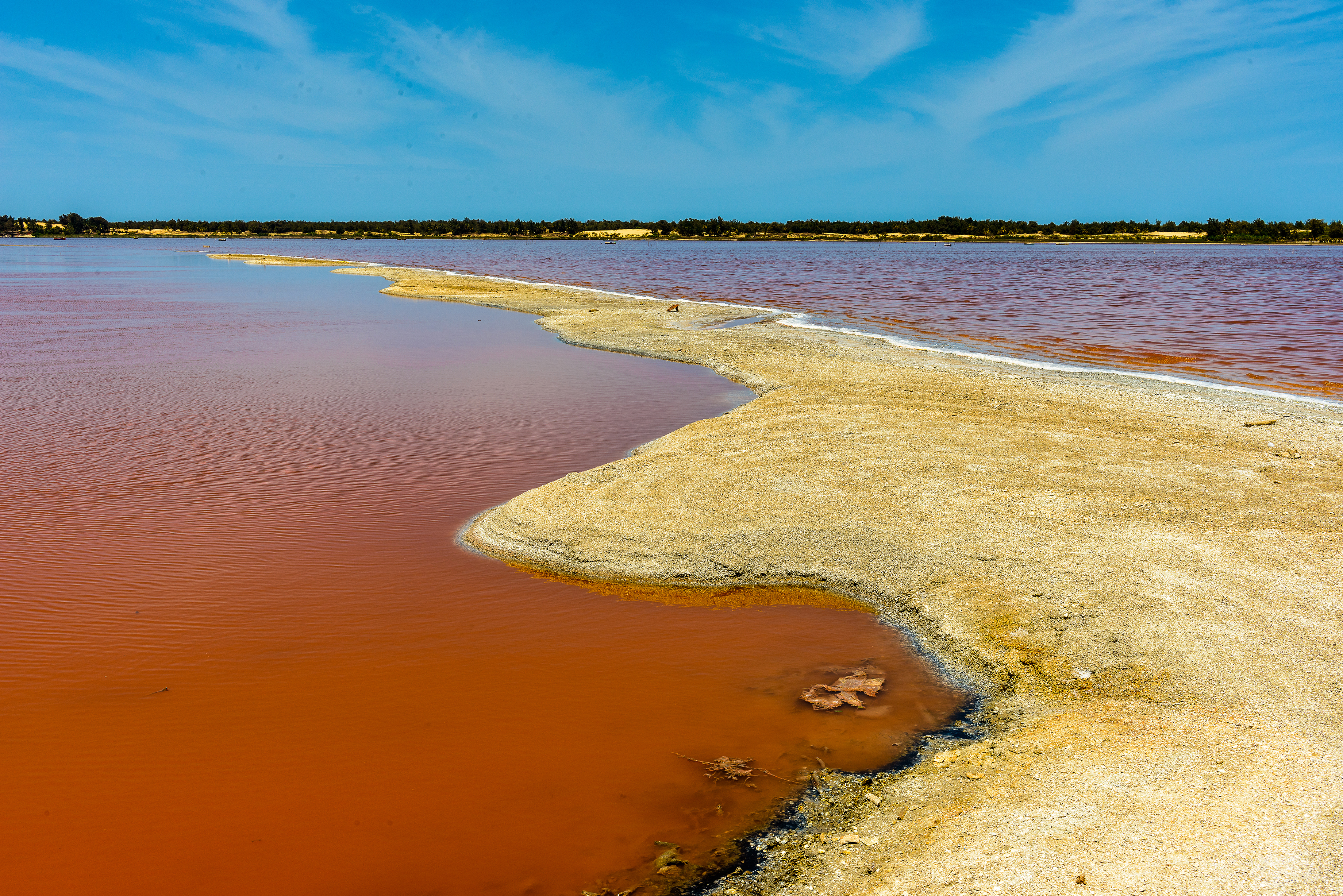 Lake Retba or Lac Rose, north of the Cap Vert peninsula of Senegal, north east of Dakar