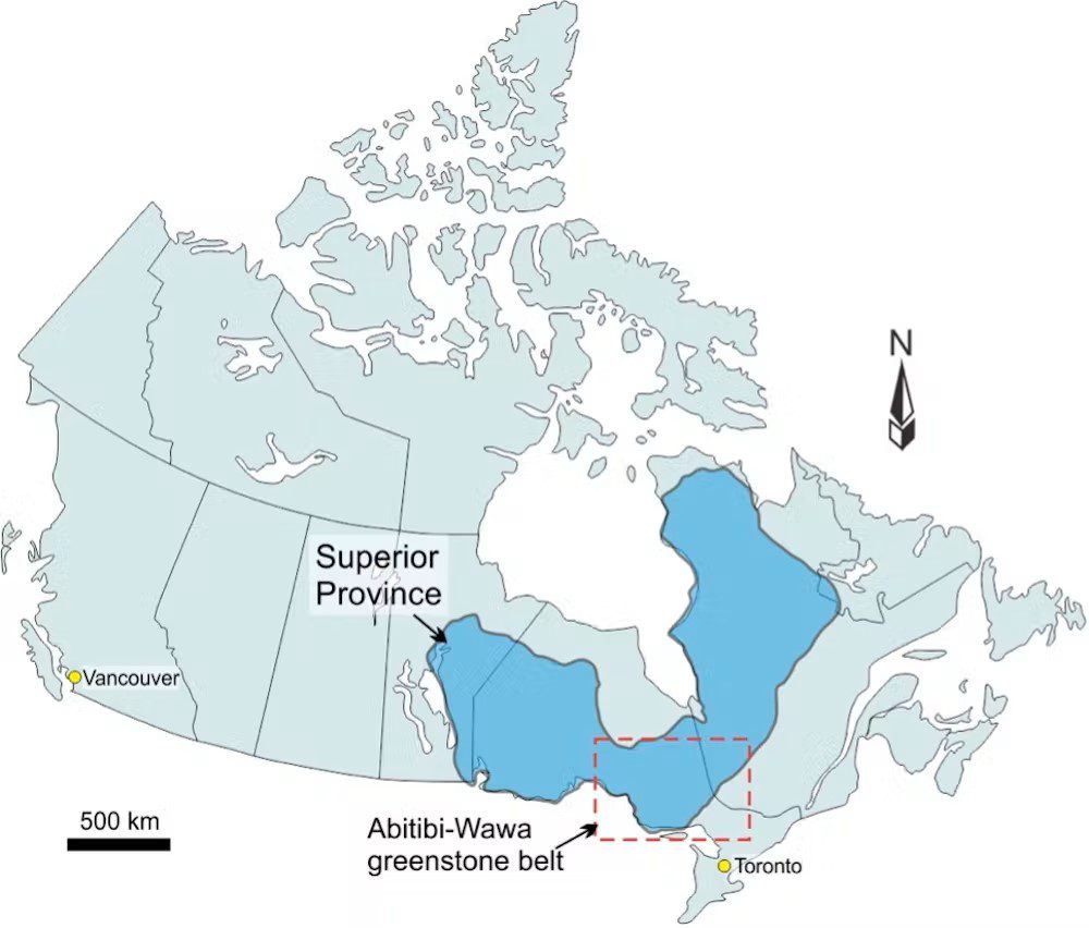 map of Superior Province, Canada