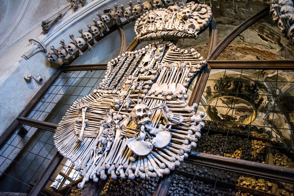 The Schwarzenberg family’s coat of arms crafted out of human bone