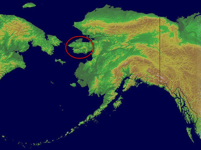 seward peninsula circled on a map