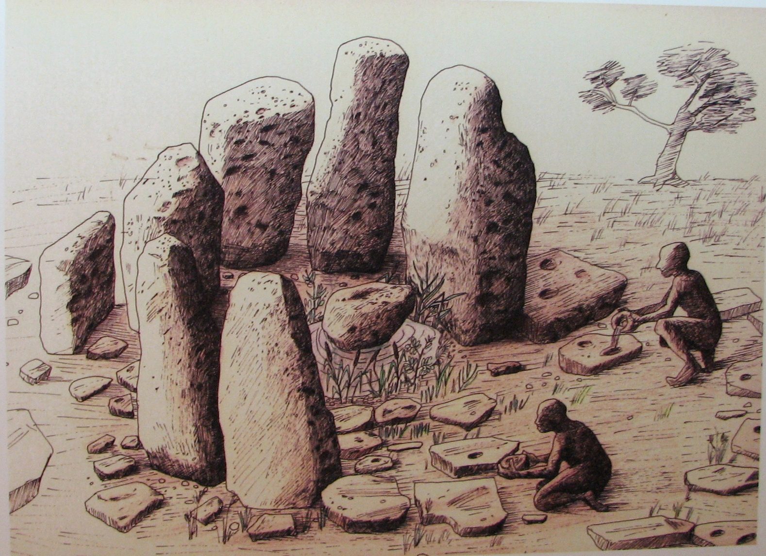drawing of stone monoliths