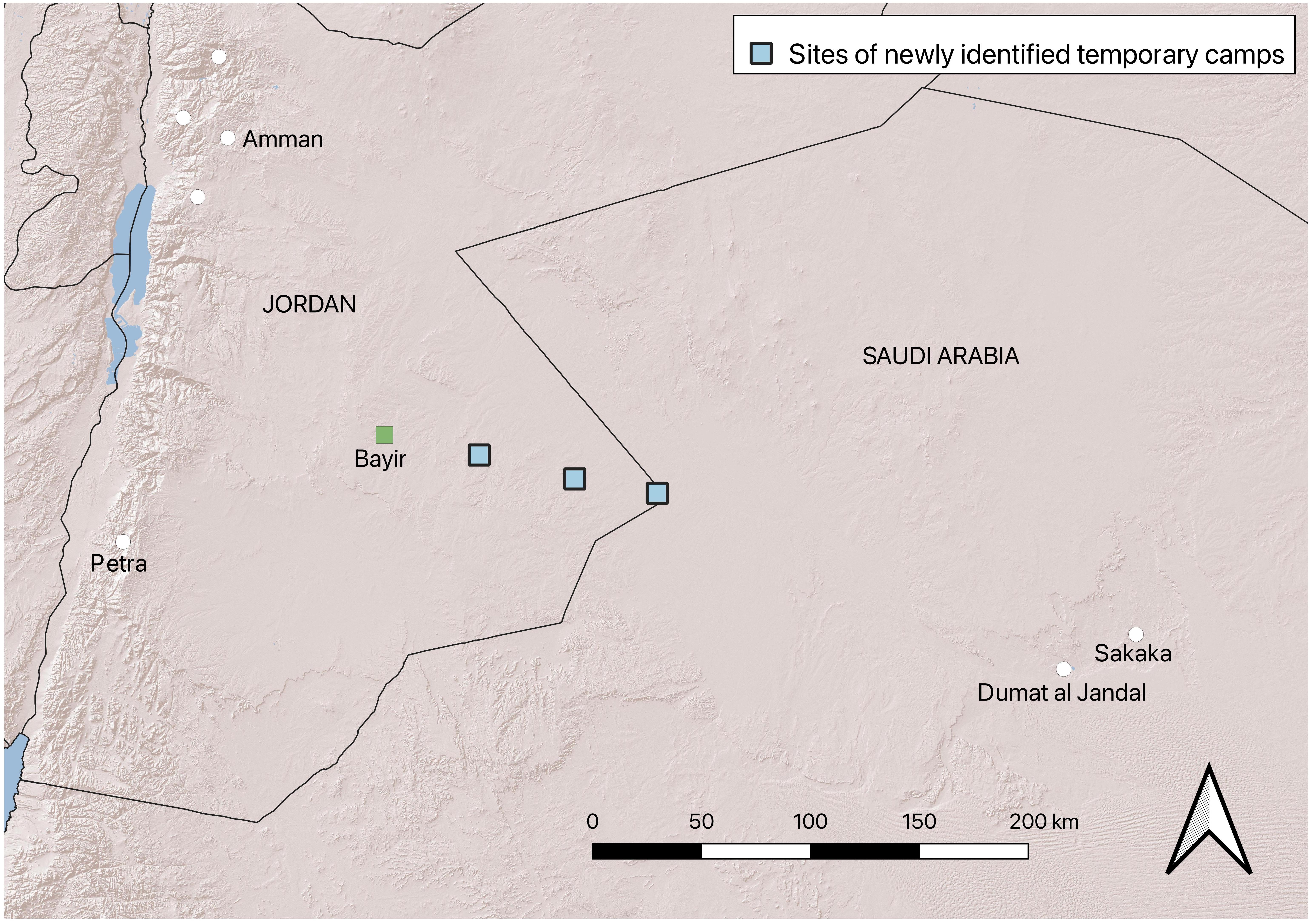 Map of Roman military bases in Arabia