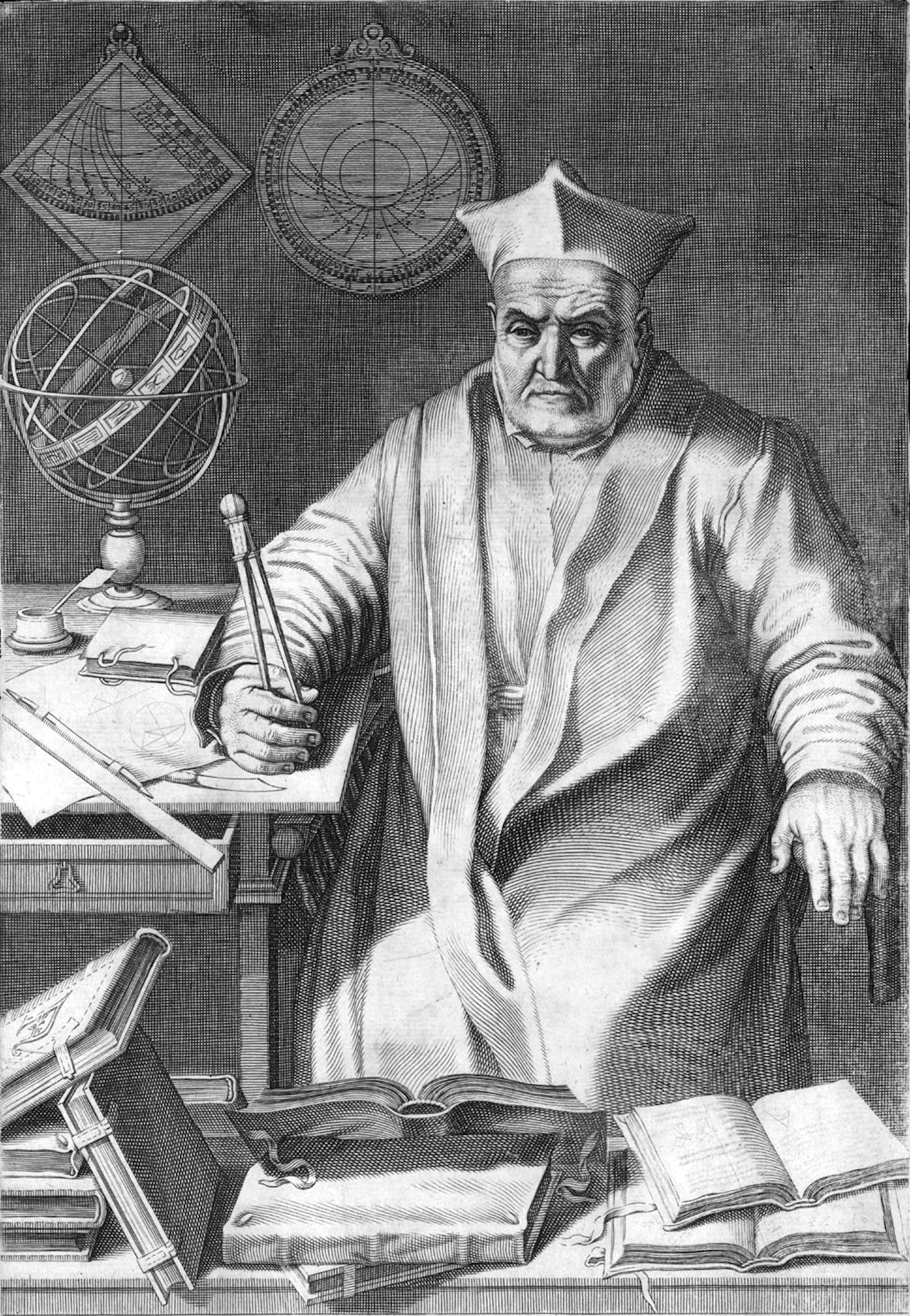 A 16th century engraving of astronomer Christopher Clavius after a painting by Francisco Villamena 