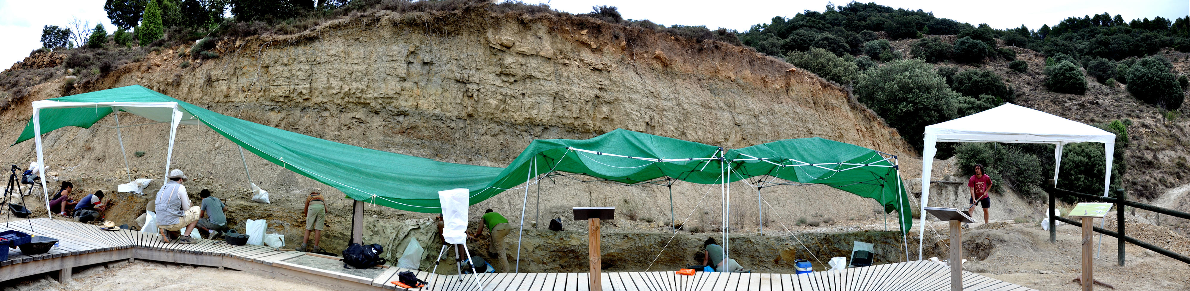 Palaeontologists working at ANA site (Cinctorres, Spain) in 2011 in the seventh digging campaign. 