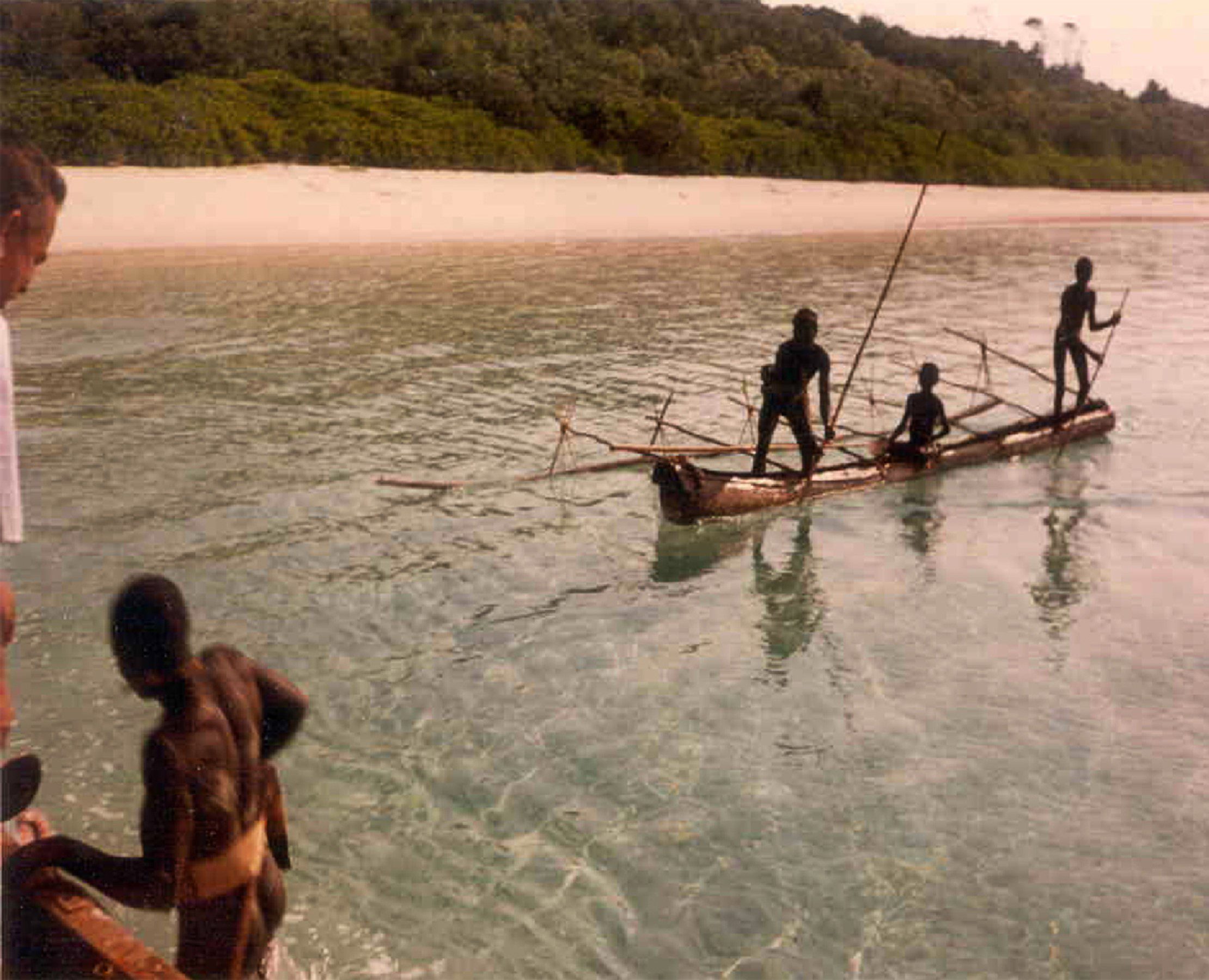 A photo of the Sentinelese believed from be from the brief period in the 1990s when they allowed some contact with outsiders. 