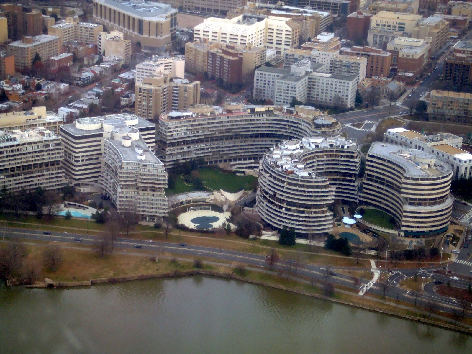 The Watergate complex as seen from the air