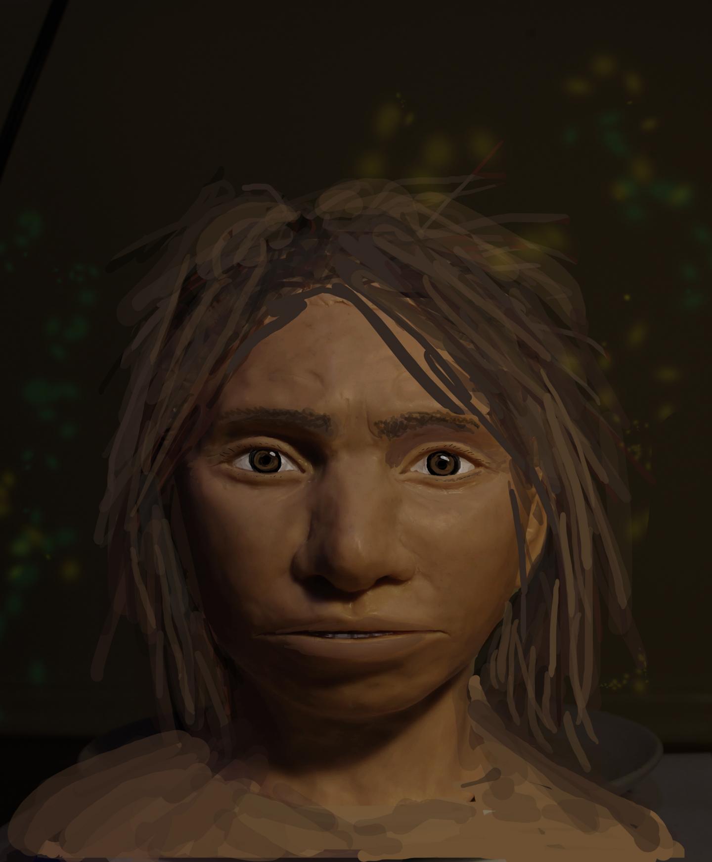 Based on a 2019 study, this image shows a preliminary portrait of a juvenile female Denisovan based on a skeletal profile reconstructed from ancient DNA methylation maps.