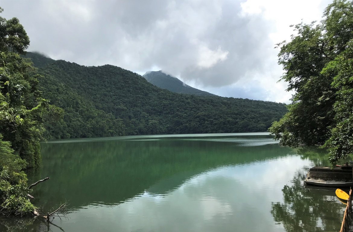 Lake Bulusan lies in Volcano National Park, Luzon in the northern Phillipines