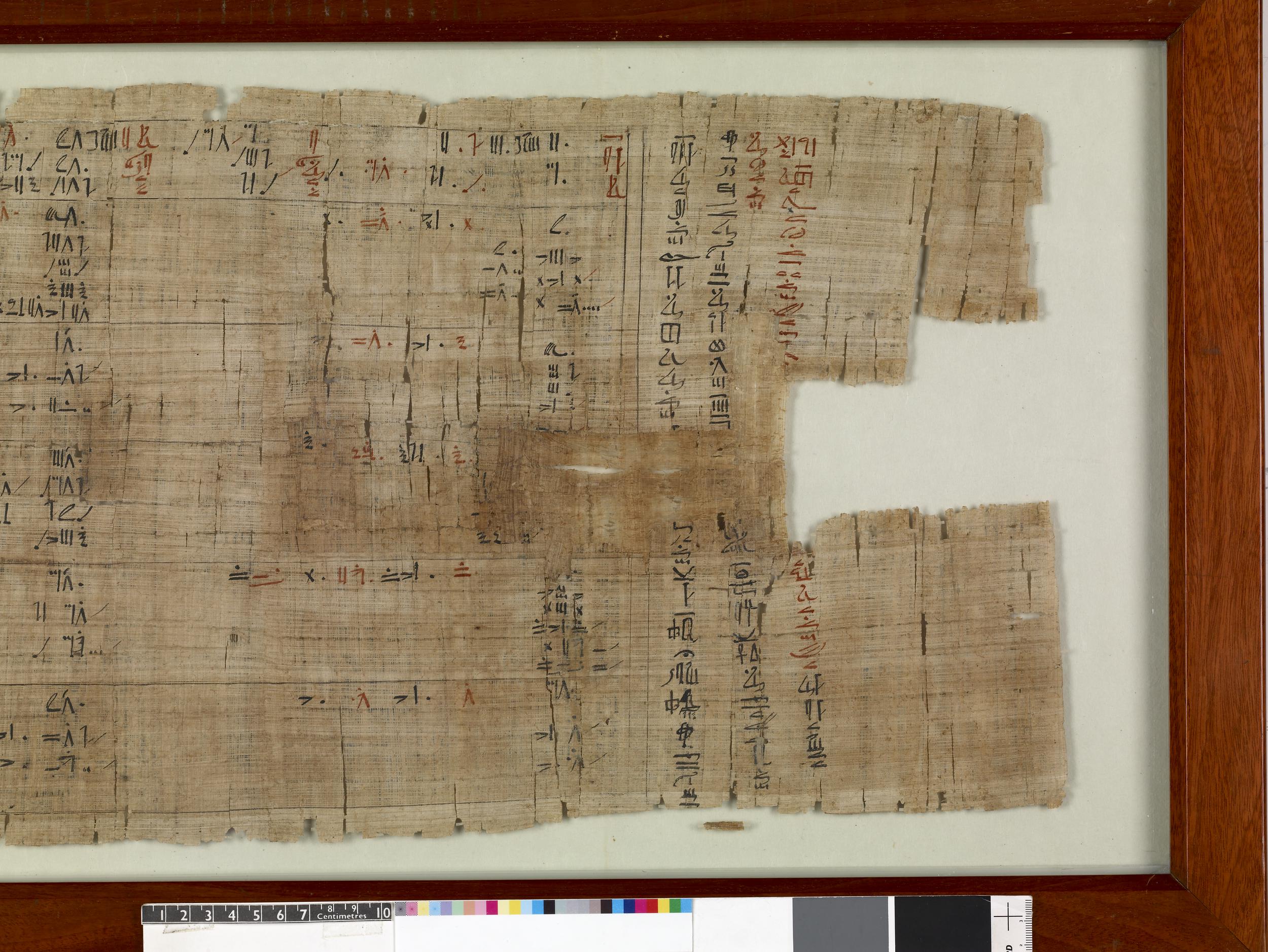 A portion of the Rhind Mathematical Papyrus,