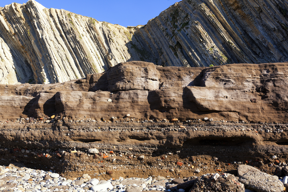 Beachrock at Tunelboca beach, Spain