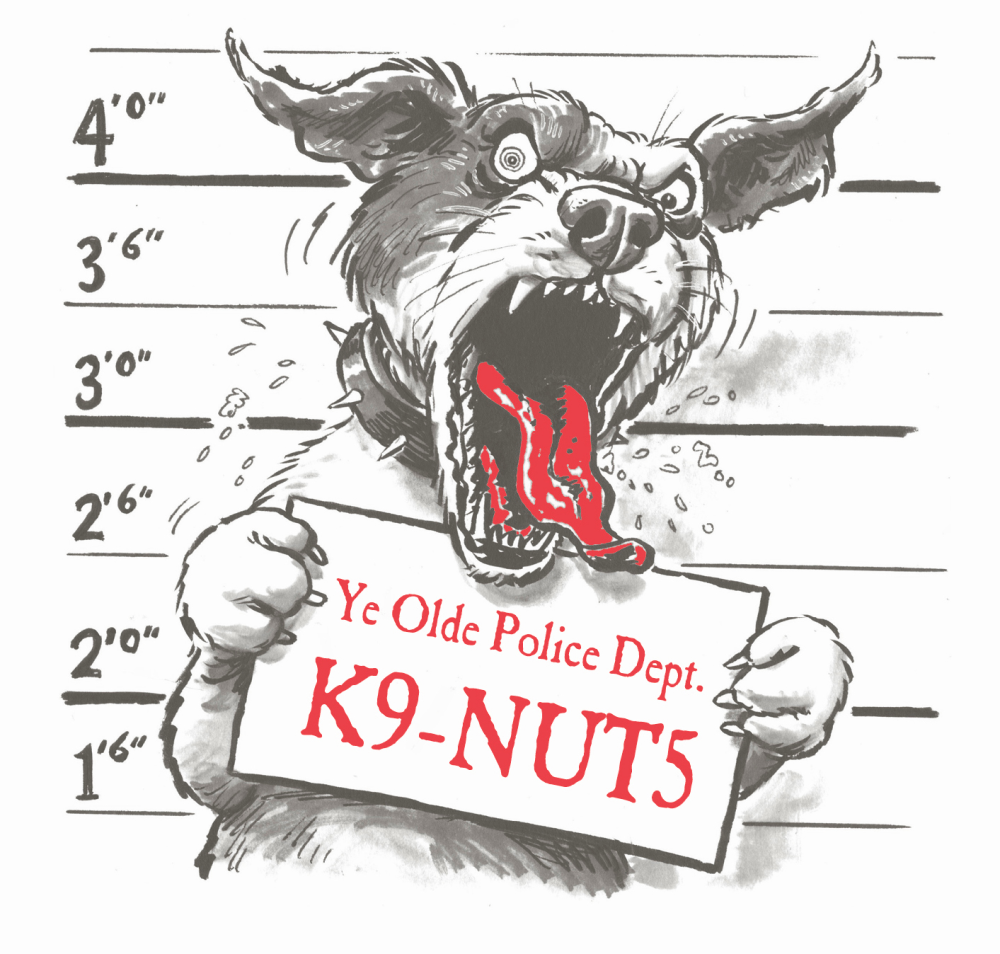 a rabid dog on a police line up