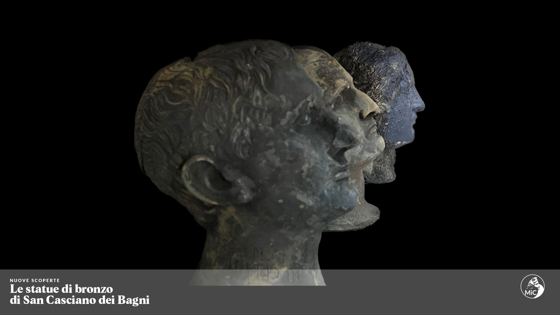 Three statue heads discovered at the baths