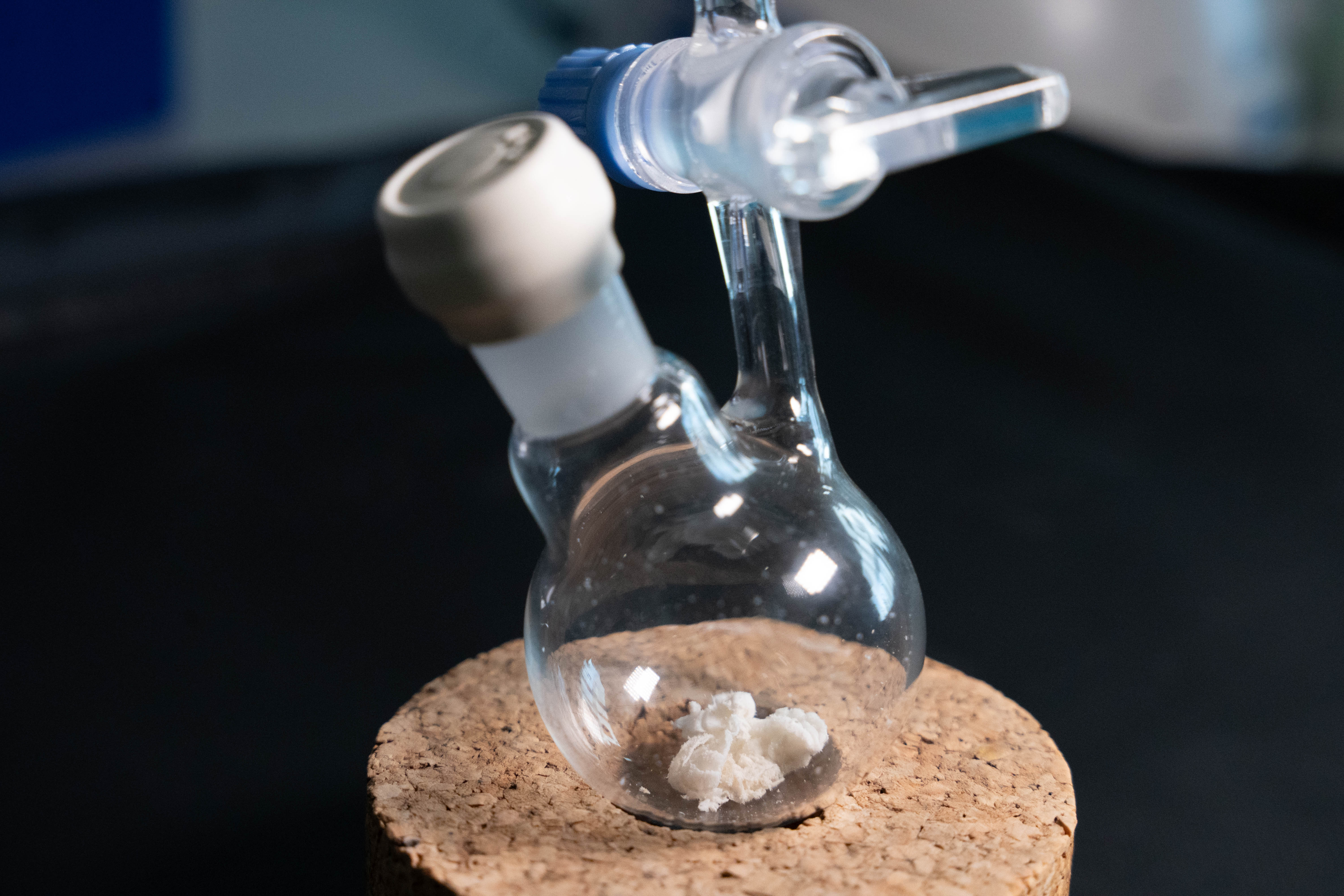 A flask containing epifadin in its isolated pure form.