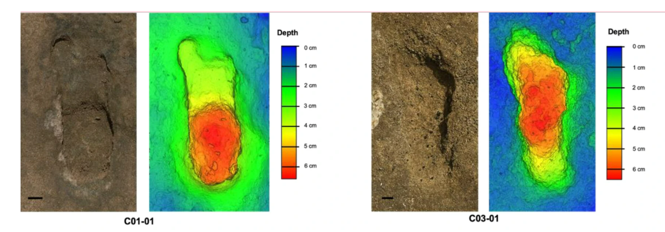 Human Footprints found at Larache in Morroco that date to over 90,000 years old.