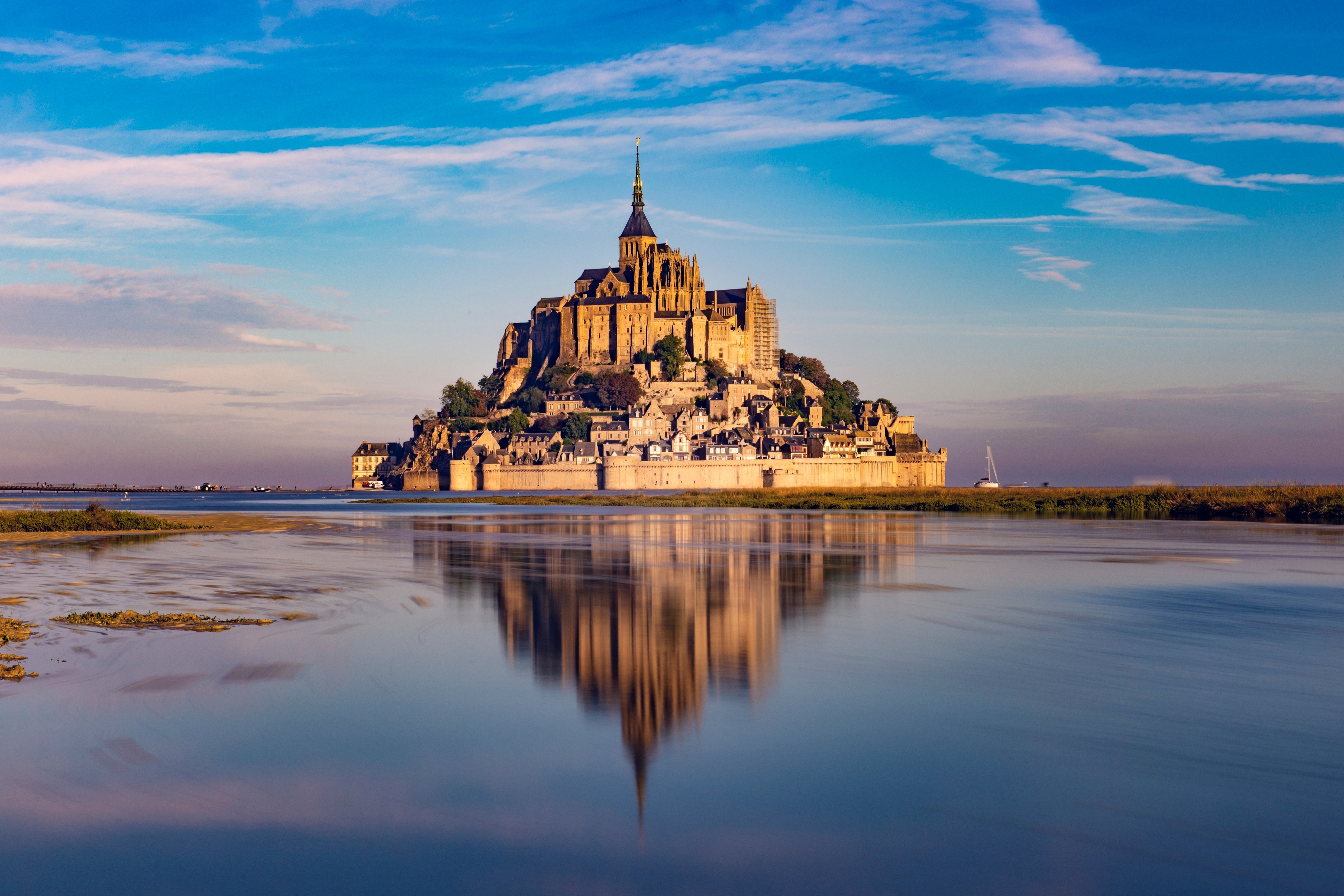 Photograph of Mont Saint Michel reflected on water