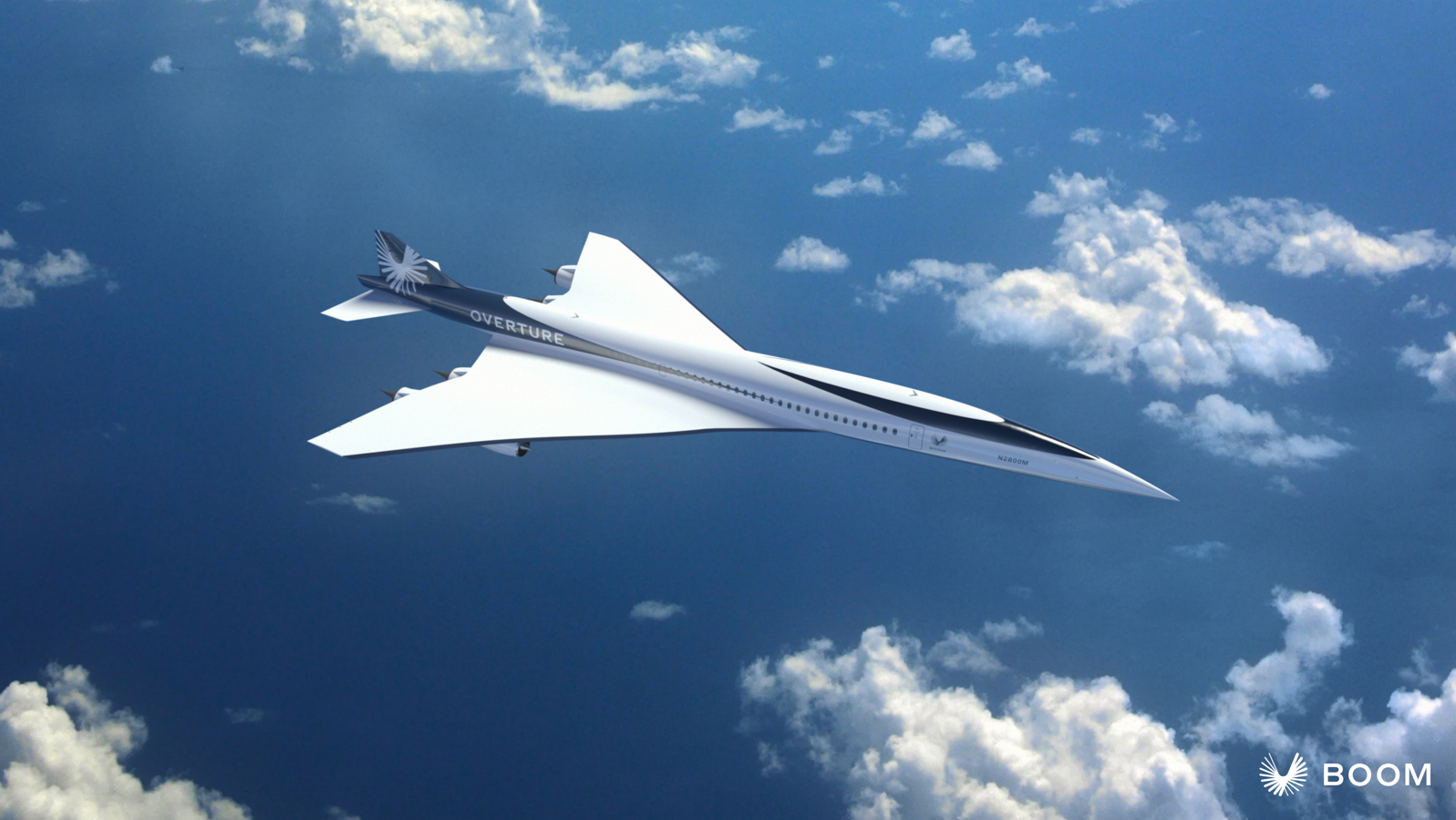 An artist's impression of Boom Supersonic's Overture aircraft in flight.