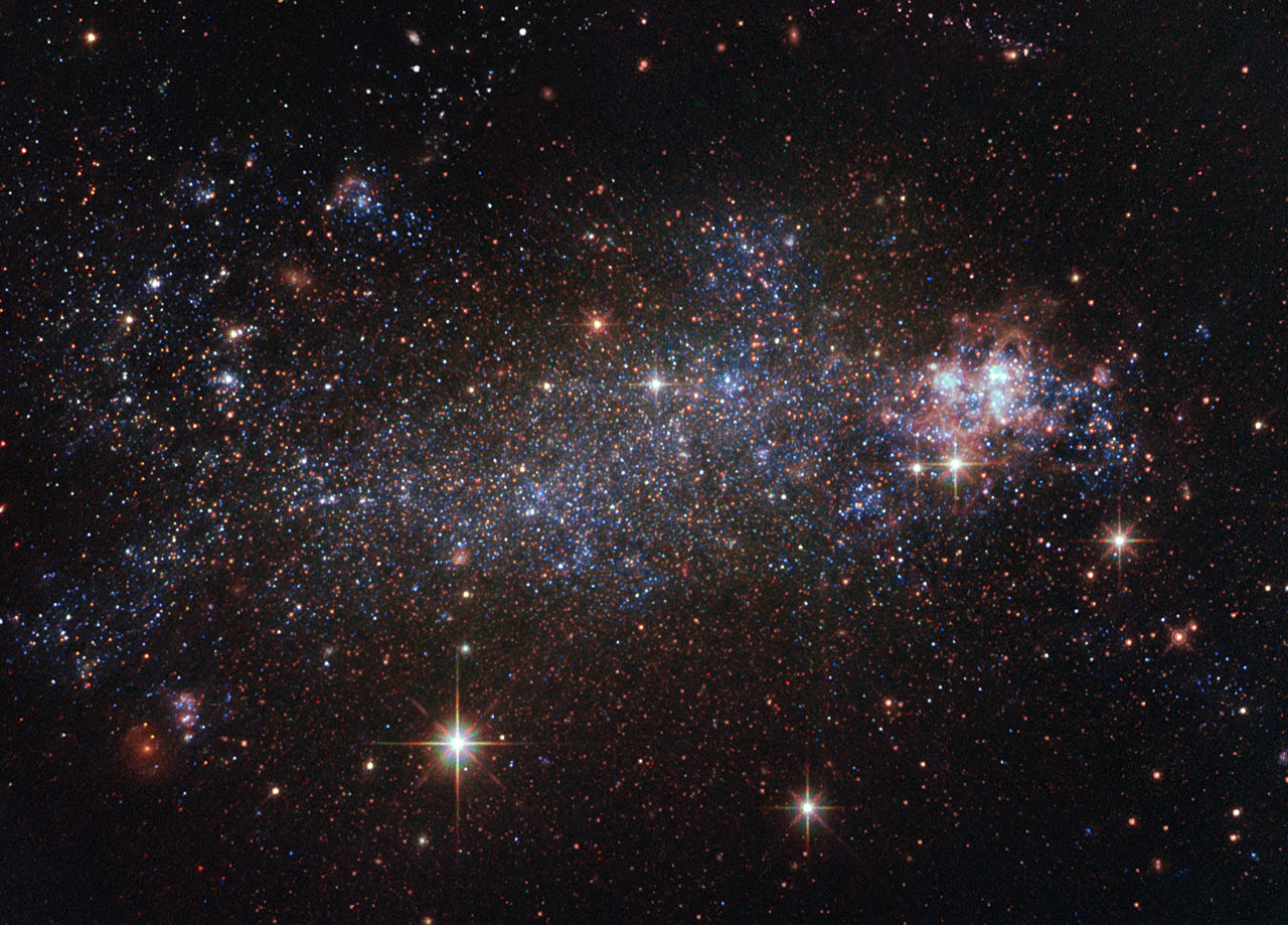 NGC 5408 is a classic example of an irregular galaxy, with no clear shape.