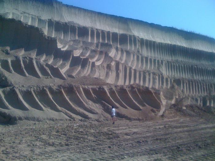 open-pit excavation of loess-paleosol sequence in Kostolac, Serbia.