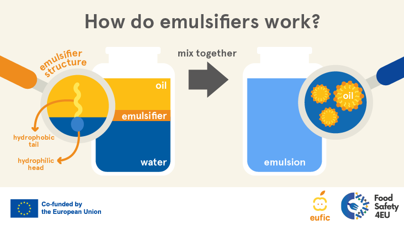 Diagram of how emulsifiers work