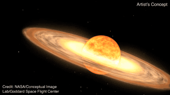A red giant, and a white dwarf going nova.