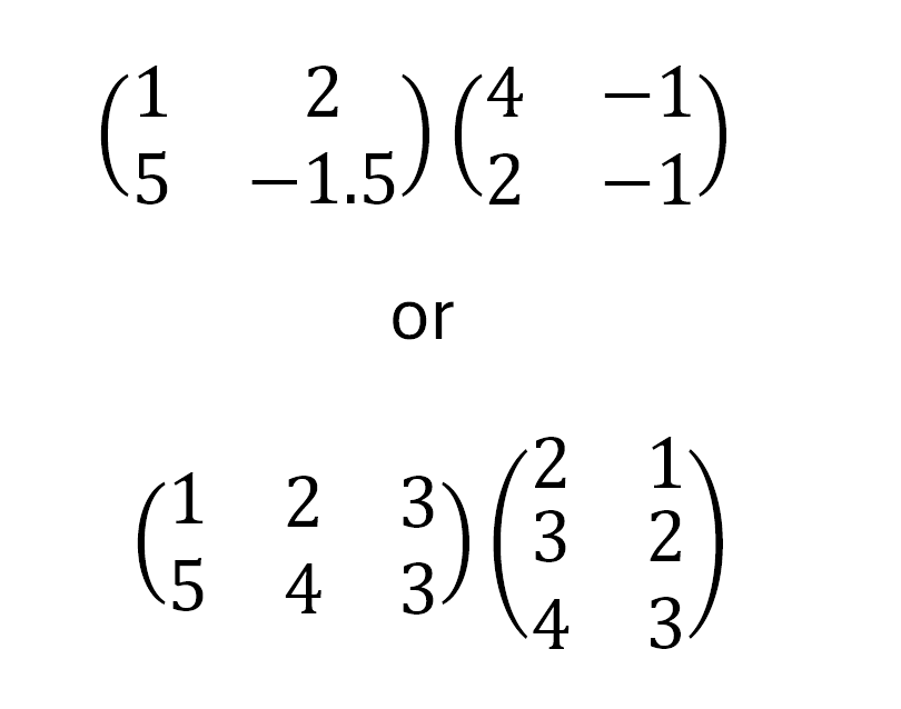 Two matrix multiplication problems