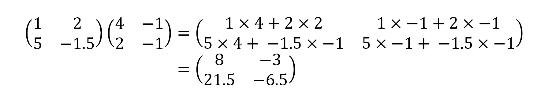 A fully worked out matrix product