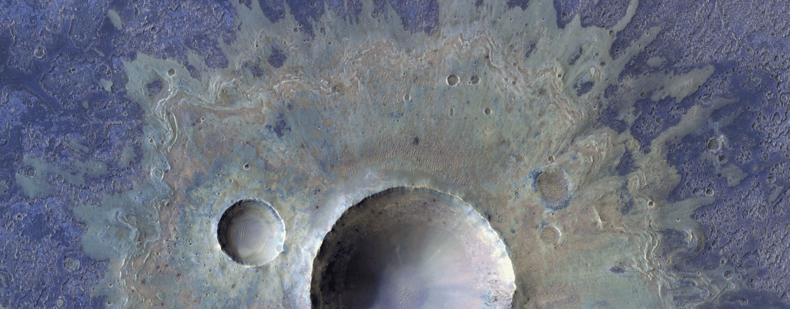 An interesting bunch of craters in Ganges Chasma, Mars.