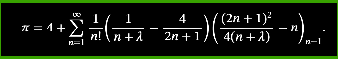 The new formula for pi.