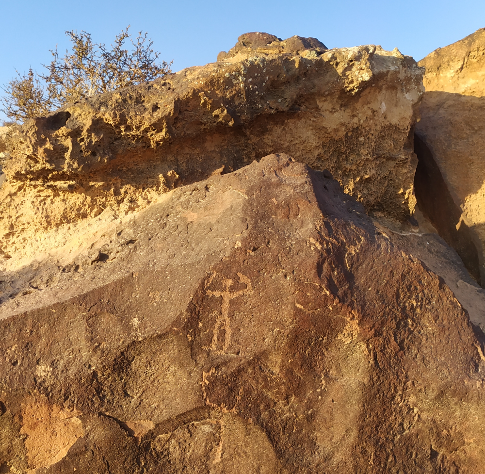 One of the Negev desert petroglyphs showing a human figure.