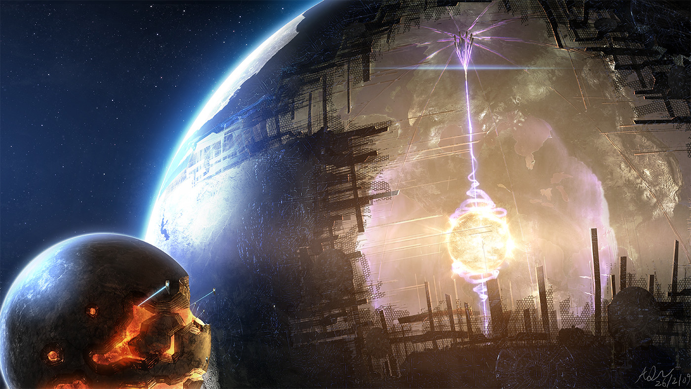 The popular, but almost certainly incorrect, vision of Dyson Sphere, is one that gets steadily built up until the star is surrounded by a complete sphere.