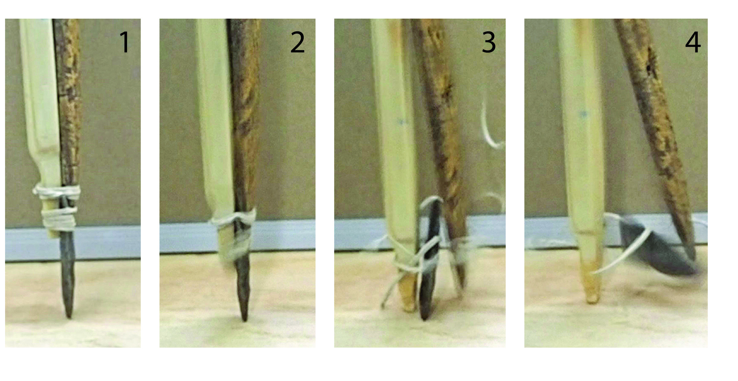 High-speed camera images of force-test of Clovis-pointed spear