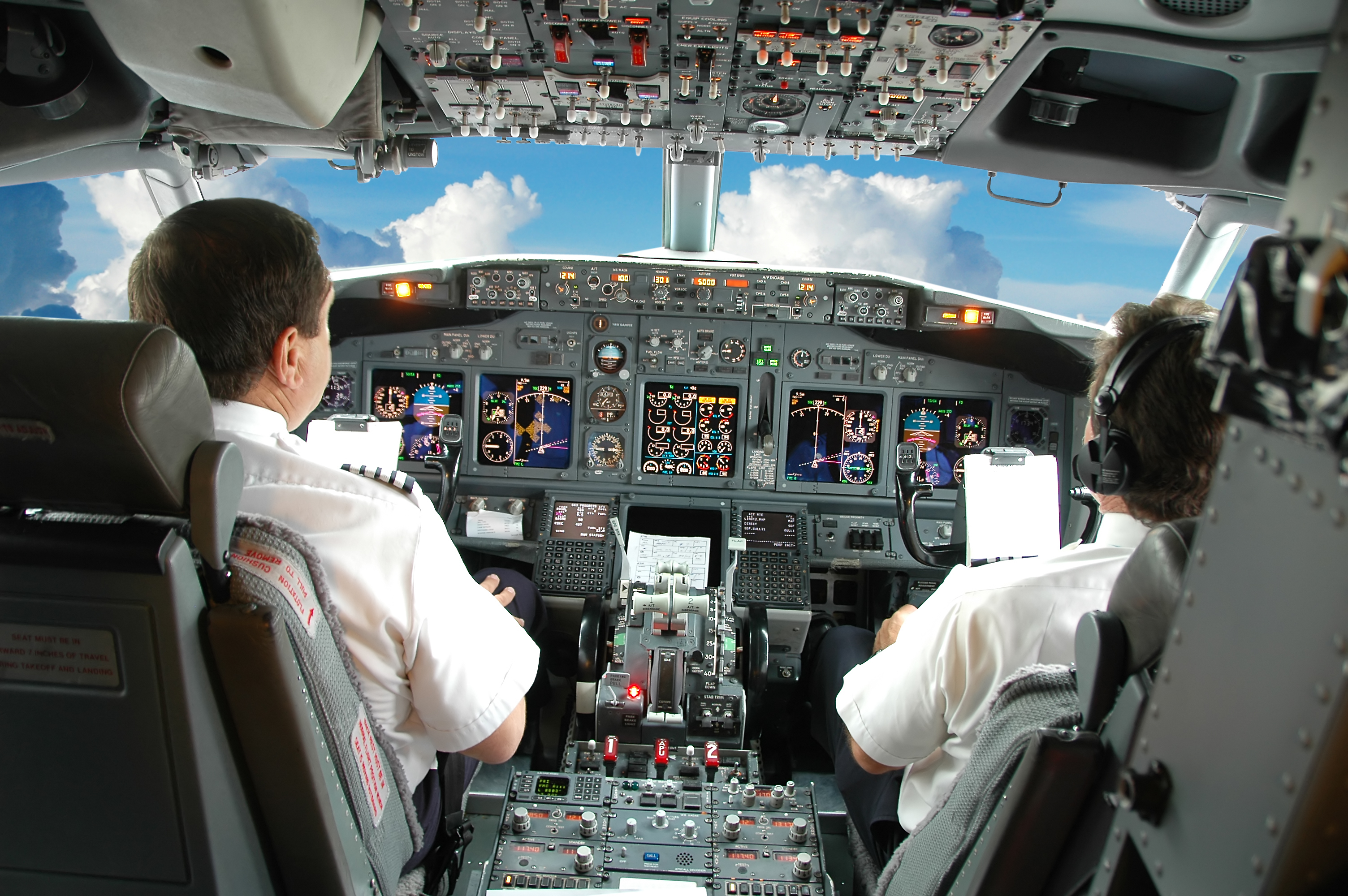 Pilots in a cockpit