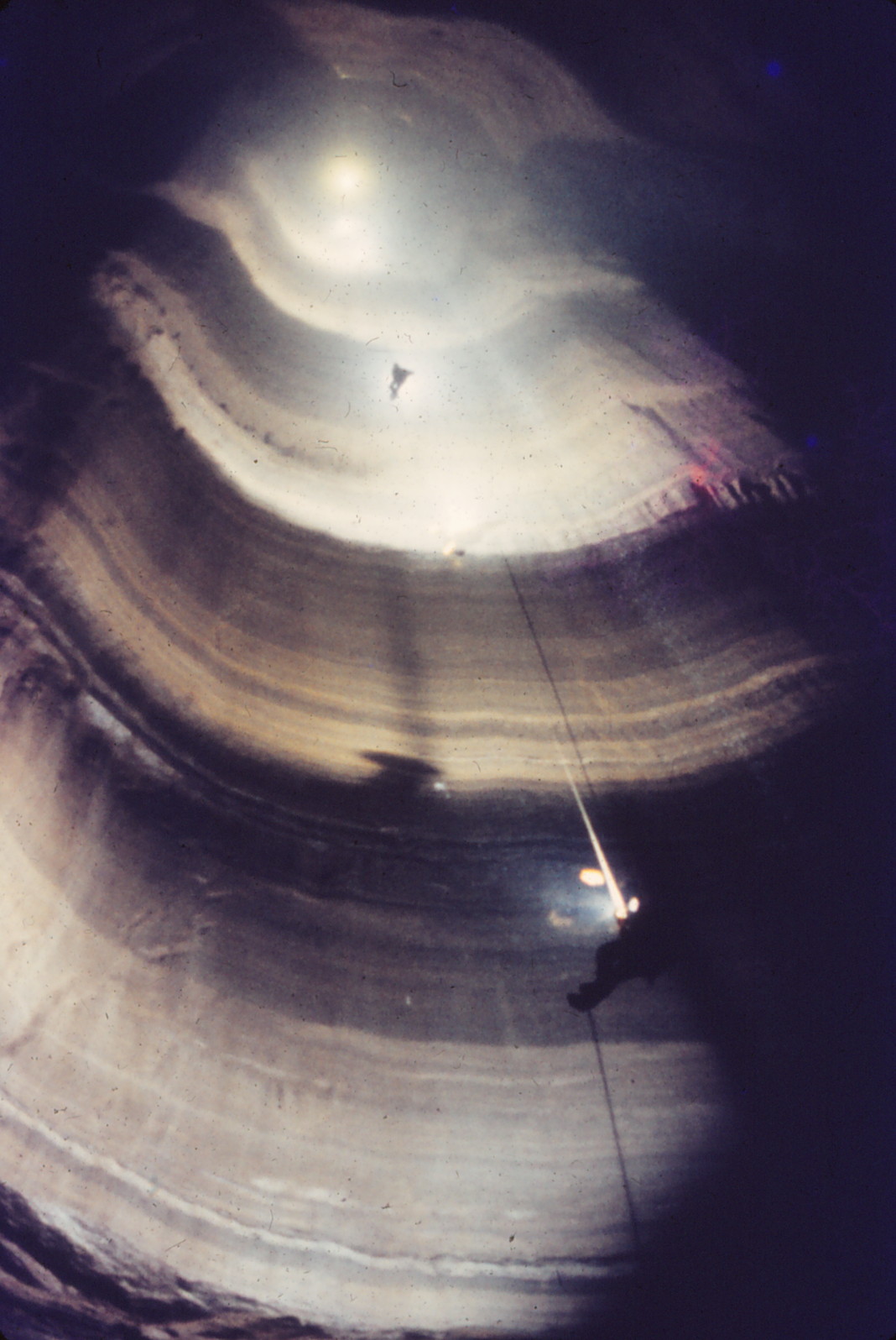 A view of the Fantastic Pit in Ellison's Cave looking up towards the surface.