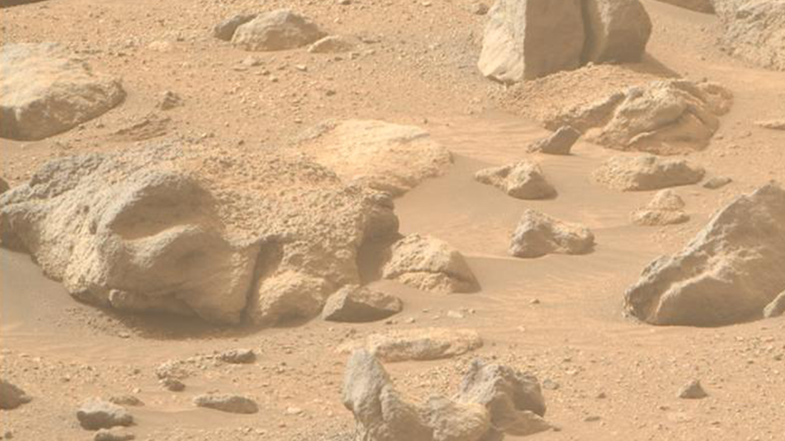 A rock on Mars which looks like a face.