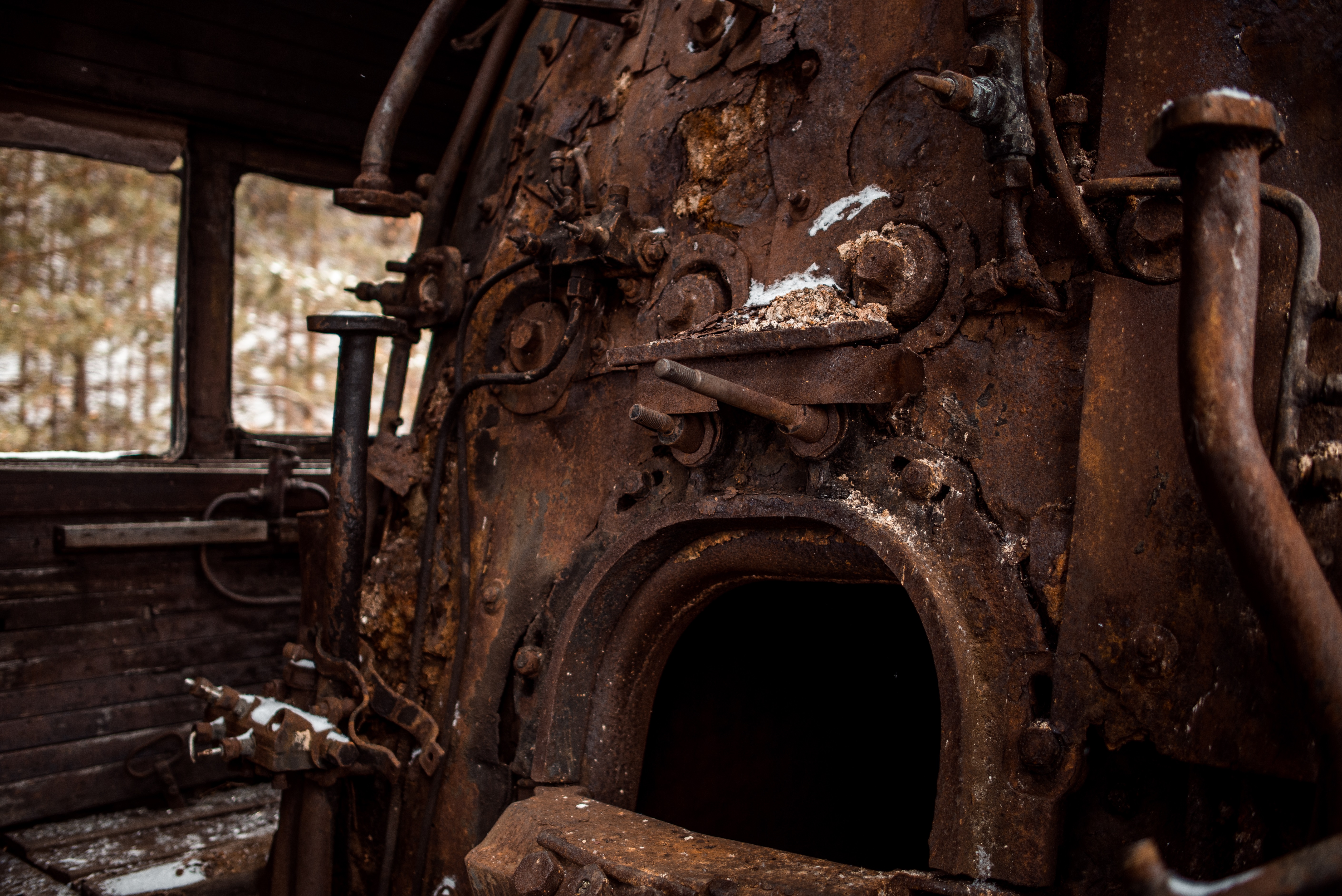 Old rusty furnace