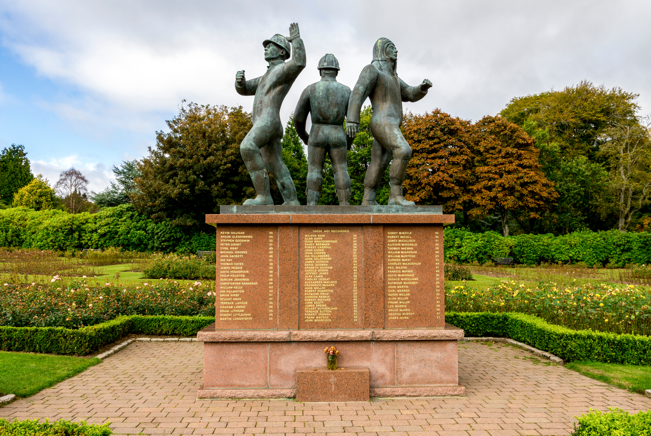 A memorial to the Piper Alpha disaster in Aberdeen, Scotland.