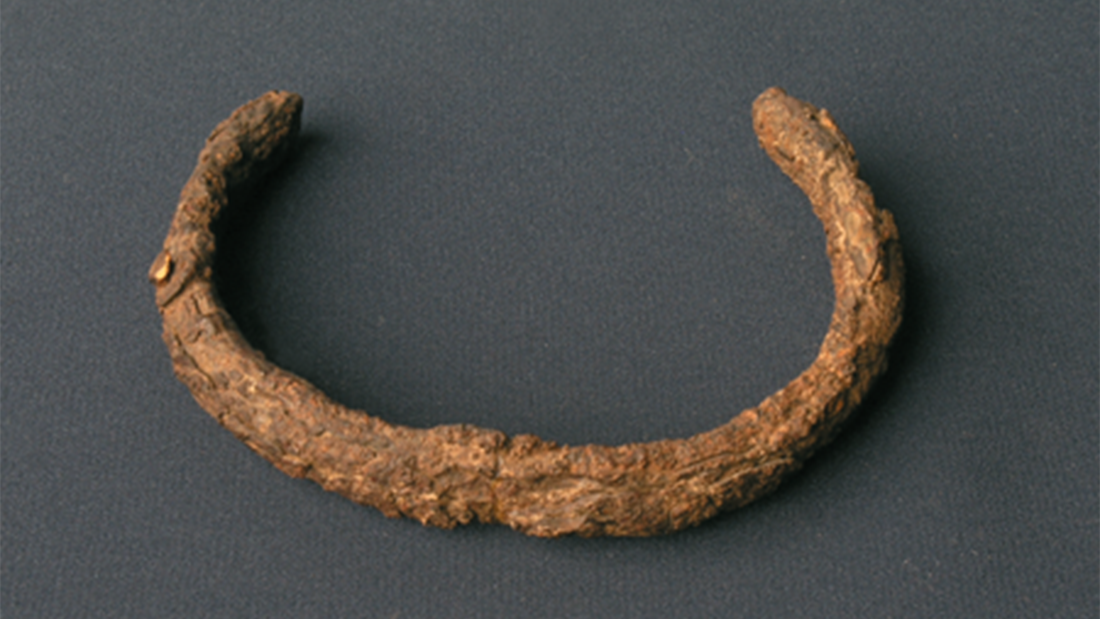 An ancient bracelet made of iron.