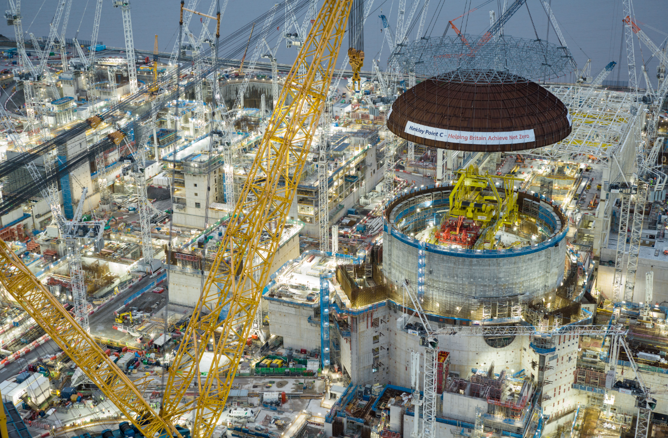 A crane called Big Carl during the construction of Hinkley Point C nuclear power station 