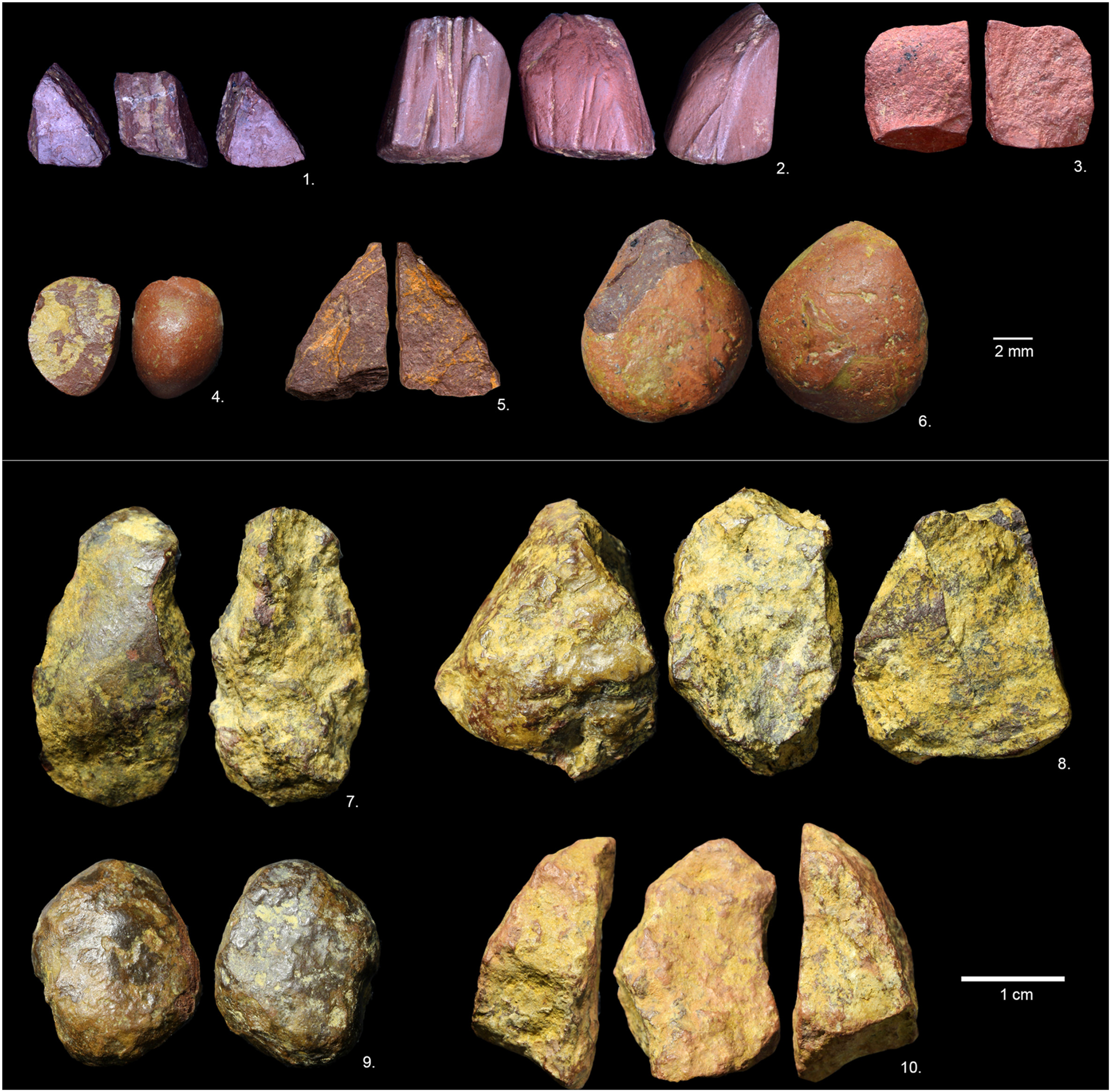 Ochre pieces from Toumboura III in Senegal