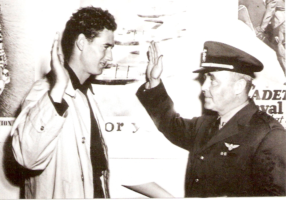 Ted Williams swearing into the navy.