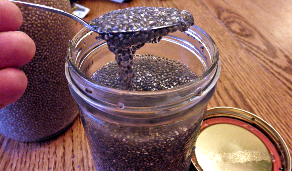 chia seeds in water form a gel