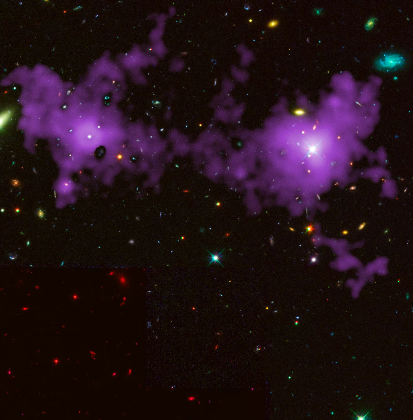 Cosmic web filament connecting two galaxies.