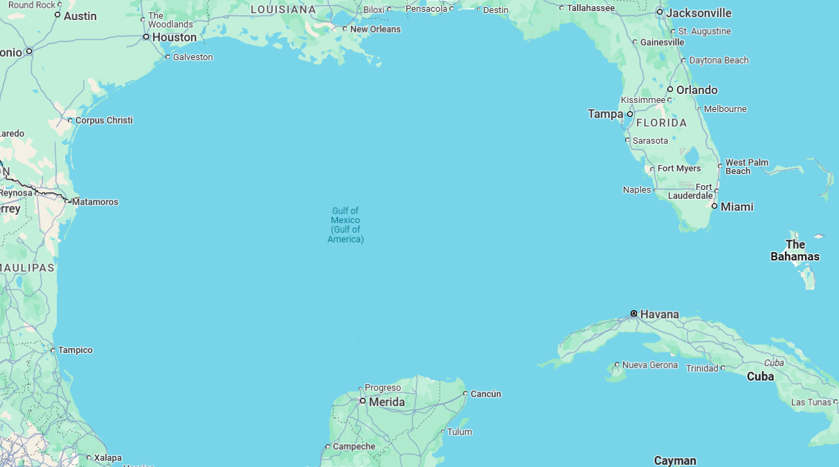 The Gulf of Mexico, now labeled 