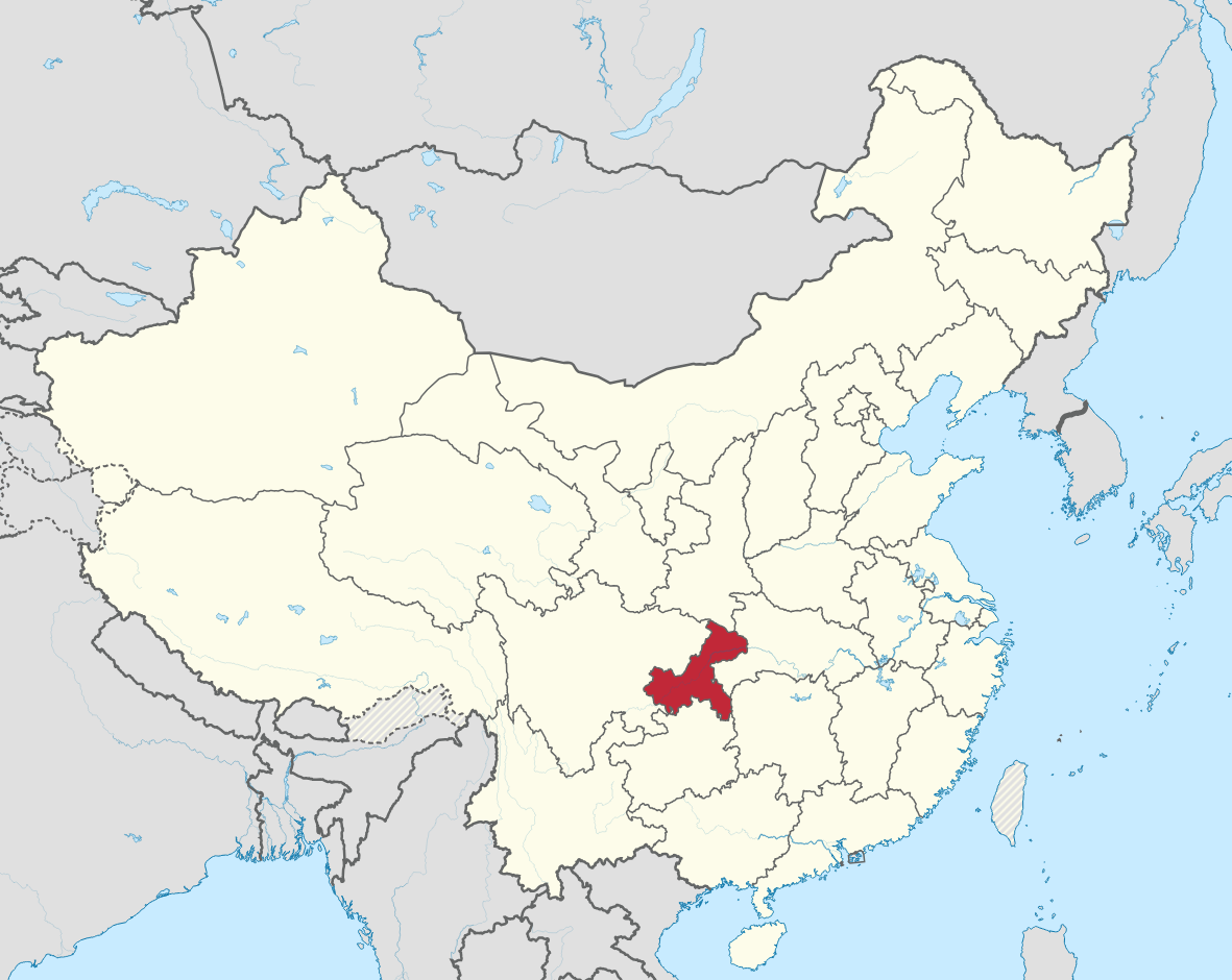The location of Chongqing The location of Chongqing