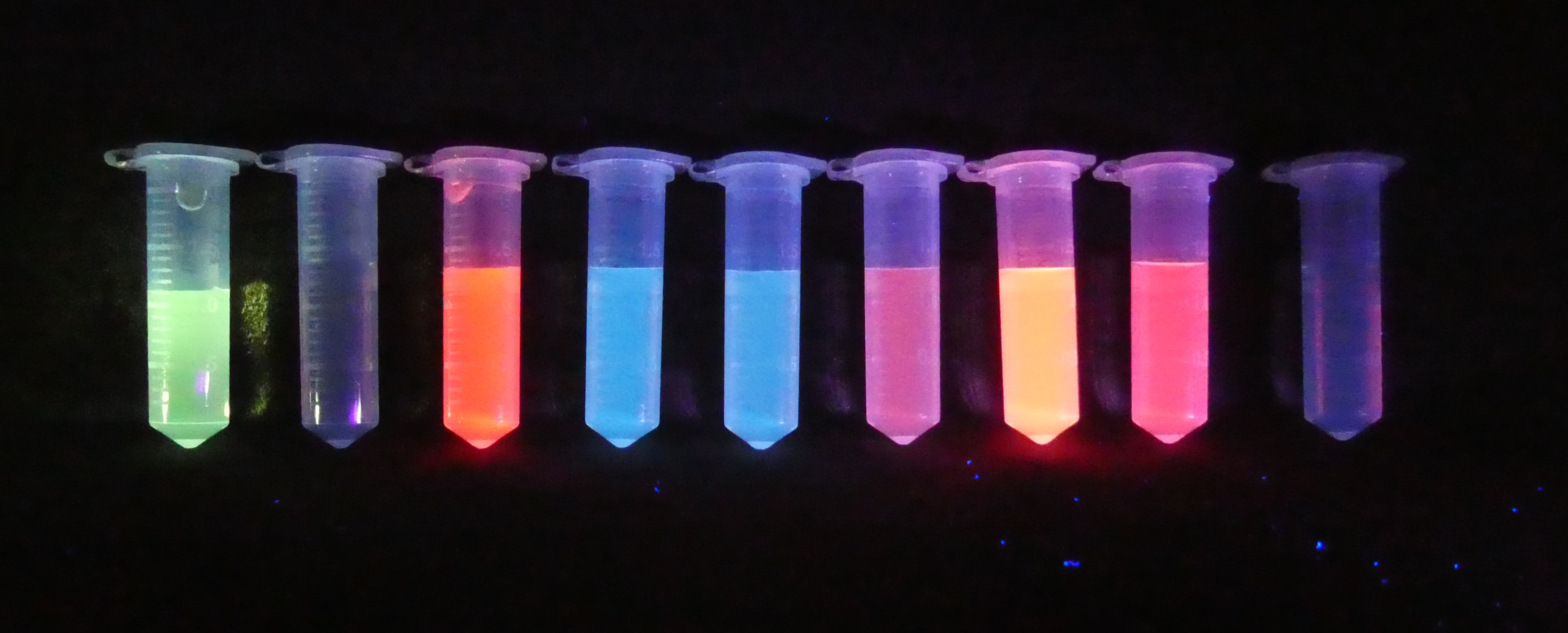 Separated out, the molecules that cause coppery brushtail possums to glow reveal quite a mix of colors. Separated out, the molecules that cause coppery brushtail possums to glow reveal quite a mix of colors.