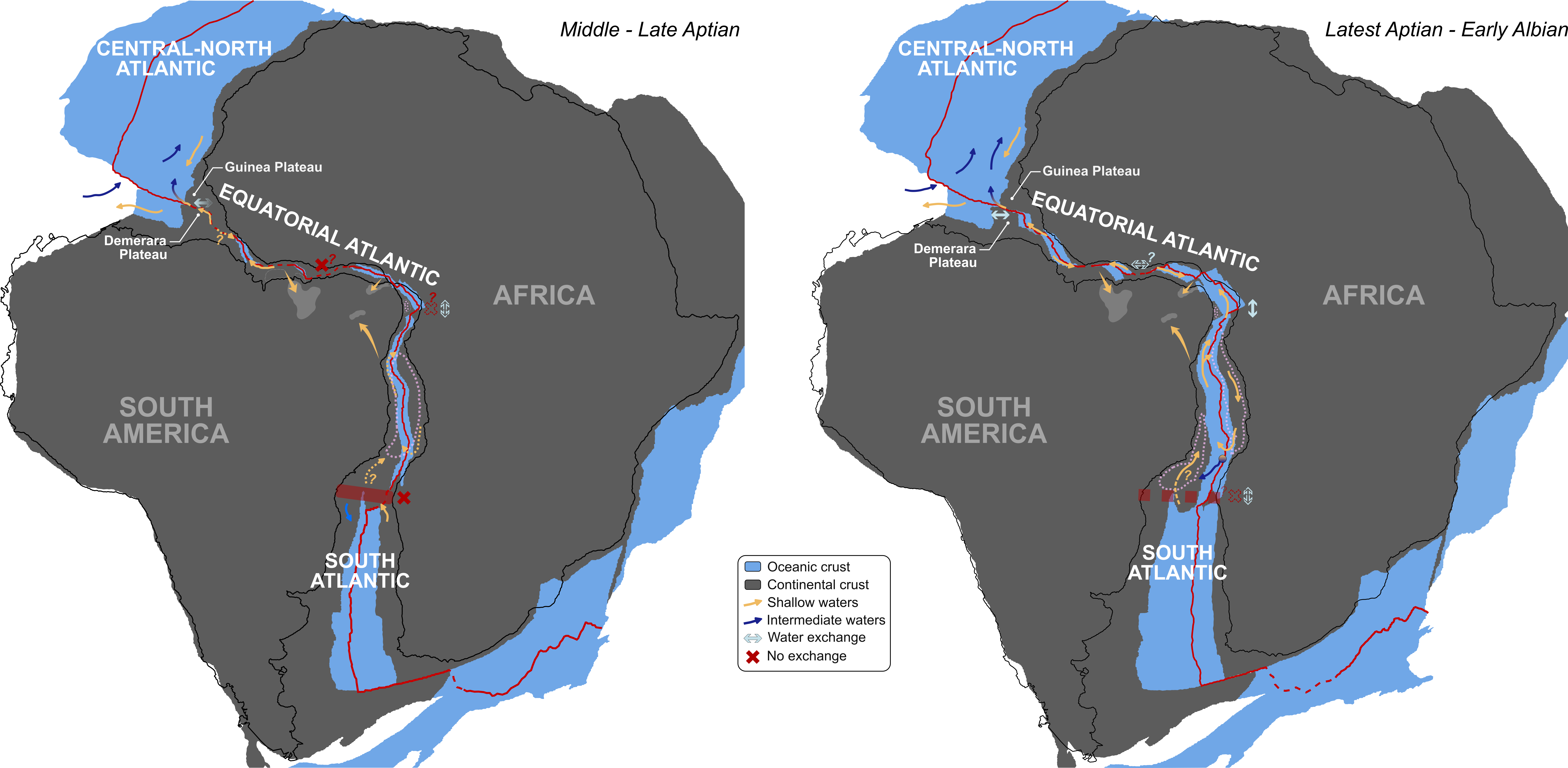 This diagram gives an idea of how the Equatorial Atlantic Gateway formed between Africa and South America. This diagram gives an idea of how the Equatorial Atlantic Gateway formed between Africa and South America.