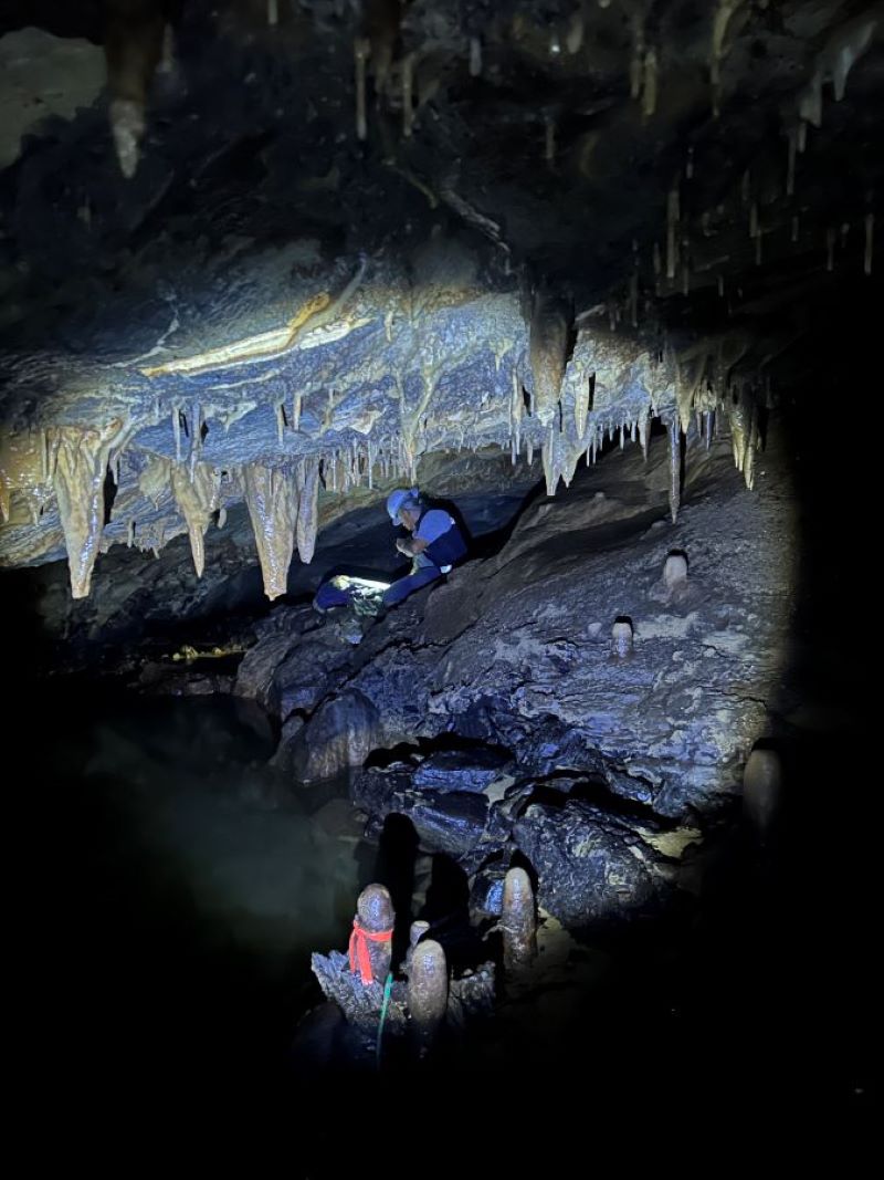 A glimpse inside the dark depths of the Mexican cave. A glimpse inside the dark depths of the Mexican cave.