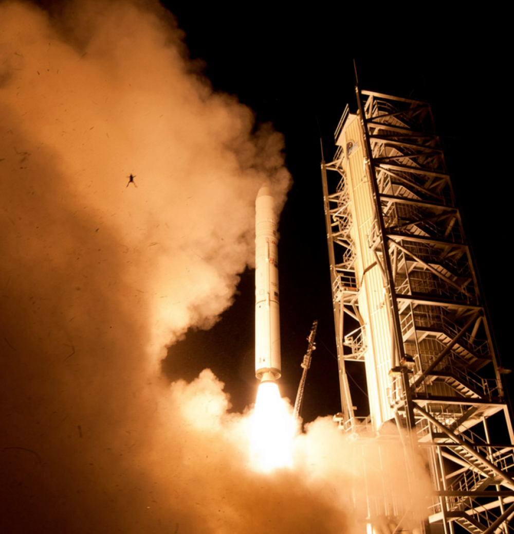a frog flying through the air, rocket launch in the background a frog flying through the air, rocket launch in the background