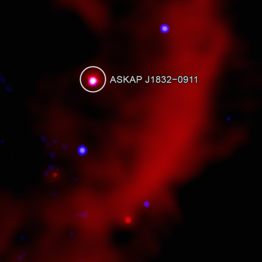 The object ASKAP J1832 in closeup.